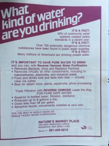 advertisement for drinking water filtration