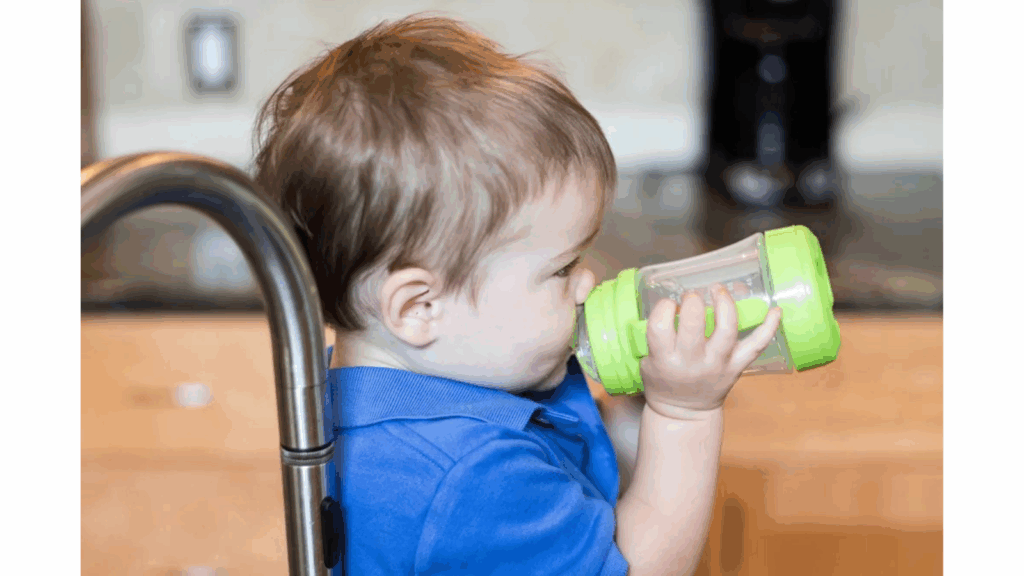 Baby drinking formula made with clean water