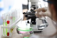 Water test being performed in a lab